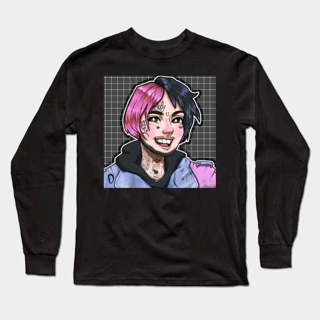 Lil Peep (black) Long Sleeve T-Shirt by uh.meg